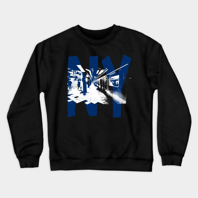 NY Subway Crewneck Sweatshirt by Raul Baeza